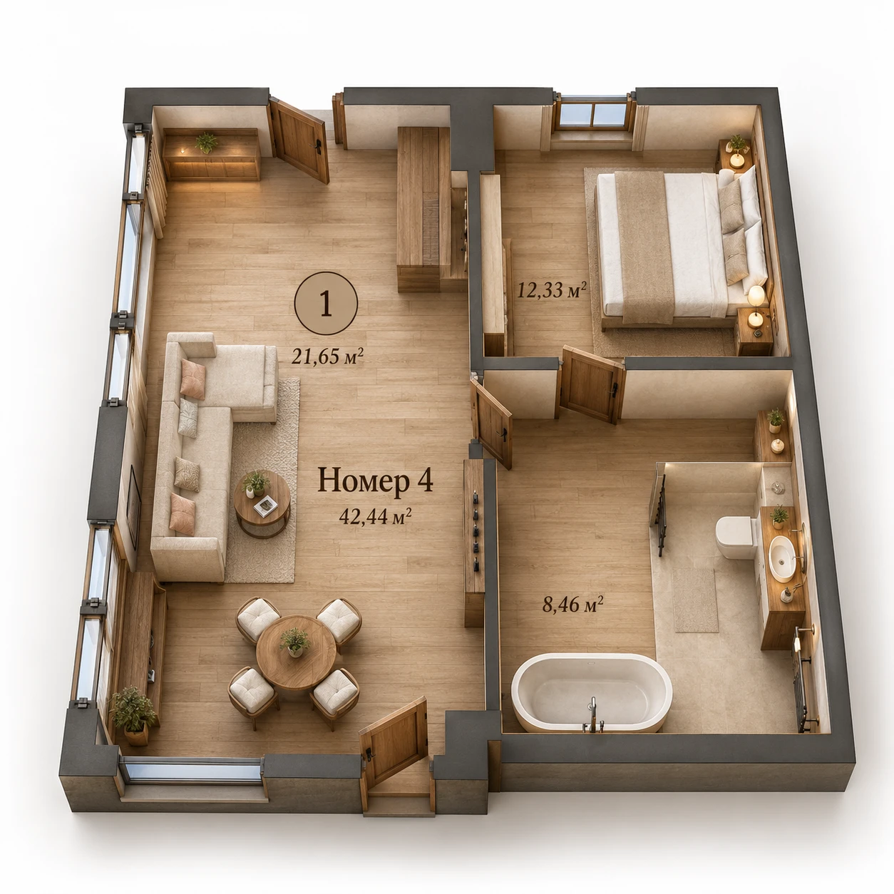 ChatGPT Image Jun 15, 2026, 09_26_07 PM (7) Апартамент 42,44 м² в RESORT HALL & SPA — 25,46 млн ₽