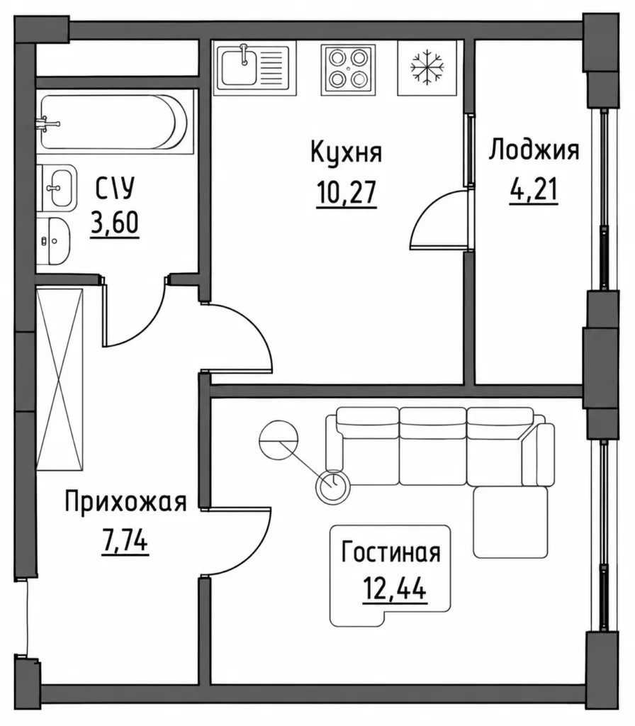 1 комнатная квартира