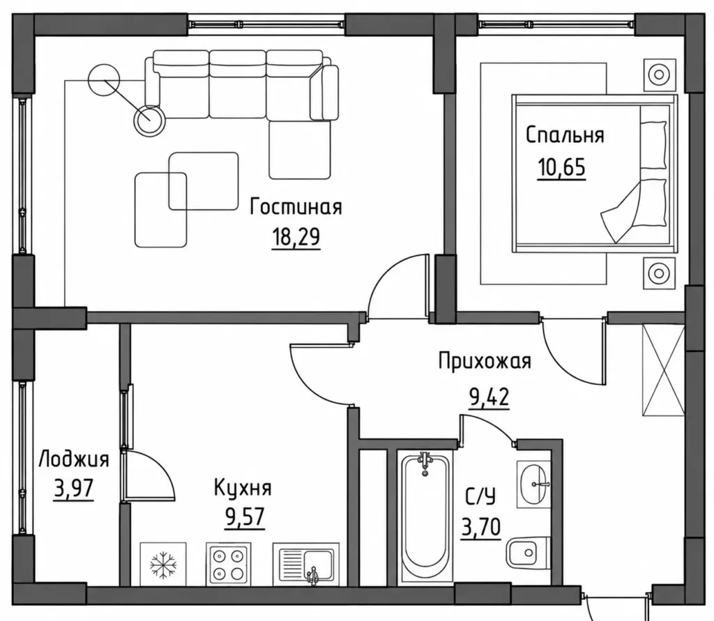 2-х комнатная квартира